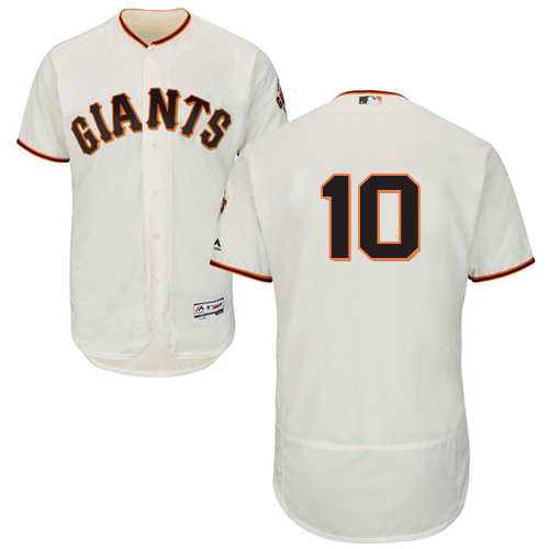 Giants #10 Evan Longoria Cream Flexbase Authentic Collection Stitched MLB Jersey - Click Image to Close